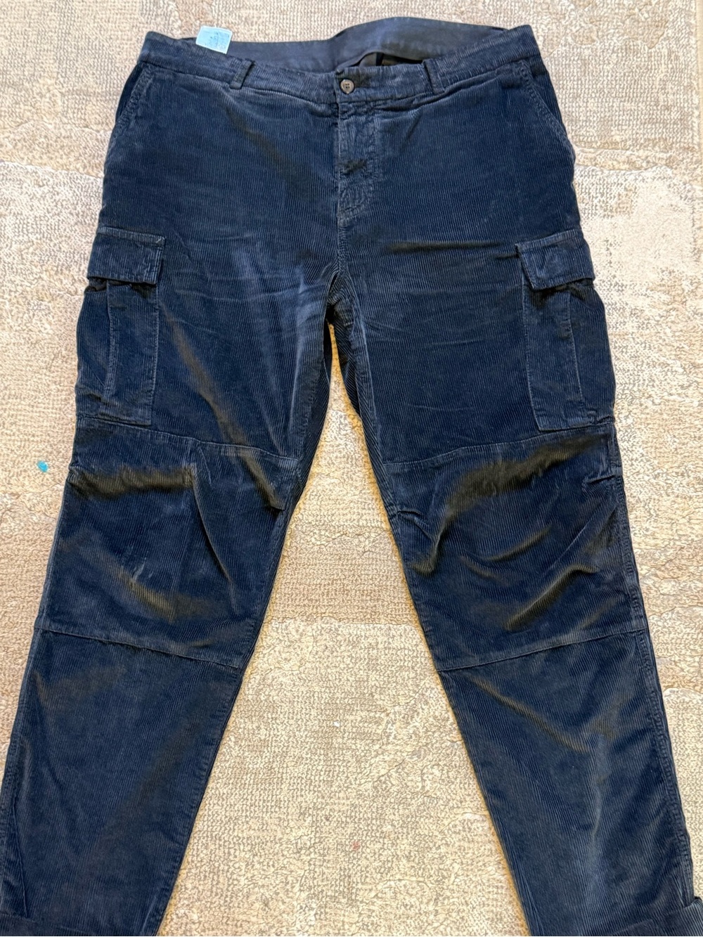 Eleventy Navy Corduroy Cargo Pants